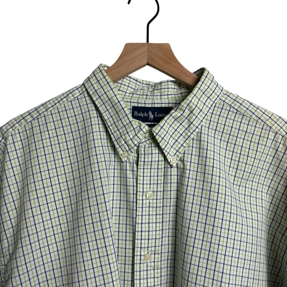 Ralph Lauren Mens Classic Fit Plaid Shirt 2XLT Short Sleeve Casual Button Down - Picture 2 of 6